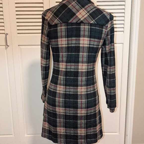 Papillon Women's Long Plaid Soft Jersey fitted top size S - Picture 3 of 6